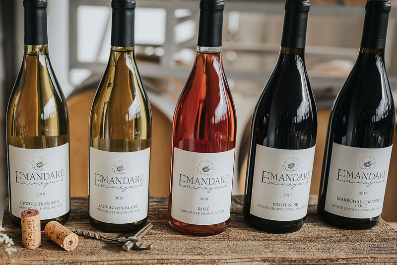 Wineries and vineyards from Victoria to the Cowichan Valley