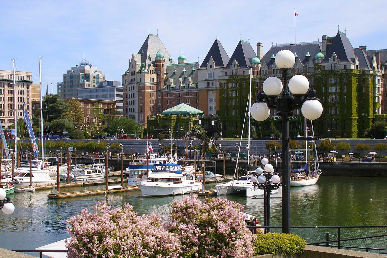 Victoria BC waterfront near local ice cream stops